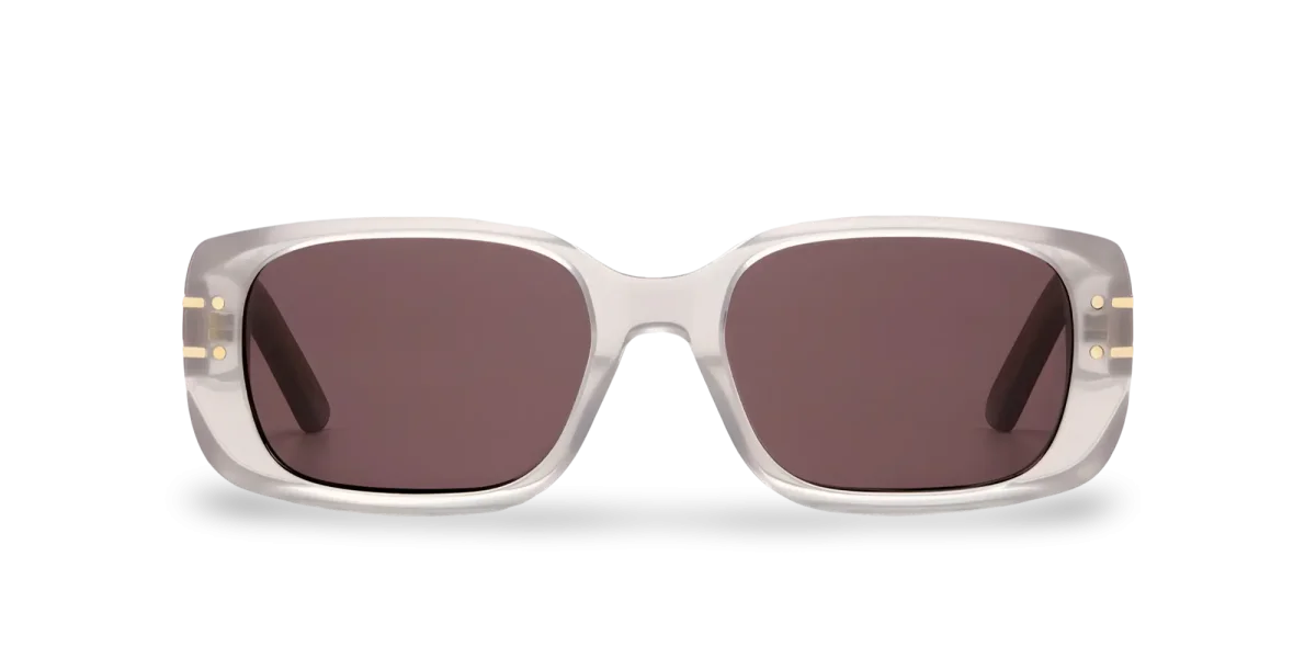 Occhiali Da Sole Rettangolari Beige Trasparente